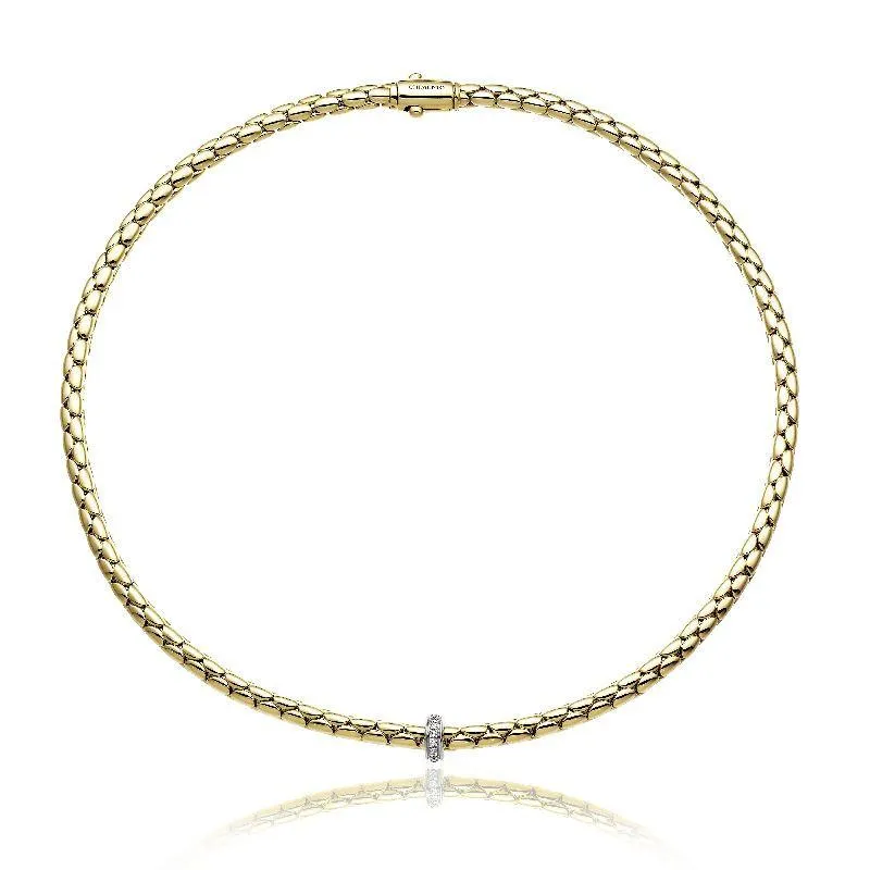 Chimento Stretch Spring 18ct Yellow Gold 0.19ct Diamond Necklace