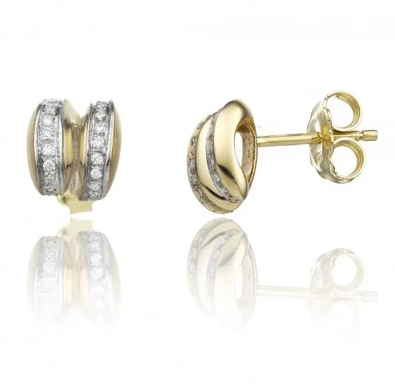 Chimento Stretch Volta 18ct Yellow Gold 0.14ct Diamond Stud Earrings