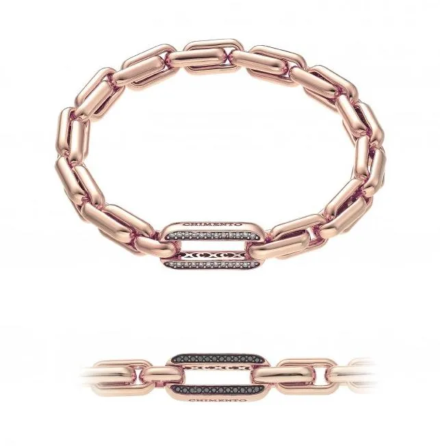 Chimento X-tend 18ct Rose Gold White and Black Diamond Stretch Bracelet
