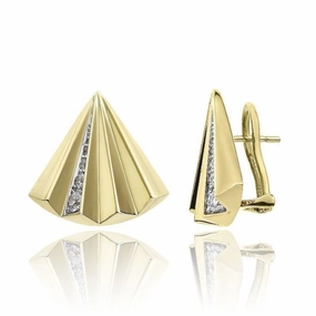 Chimento Bamboo Sipario 18ct Yellow Gold 0.31ct Diamond Stud Earrings