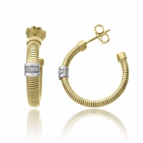 Chimento Stardust Pave 18ct Yellow Gold 0.09ct Diamond Hoop Earrings