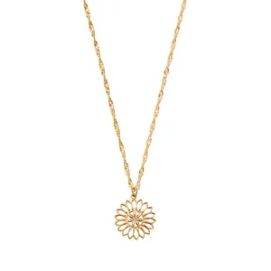 Chlobo Boho Luxe Gold Plated Twisted Rope Chain Flower Mandala Necklace