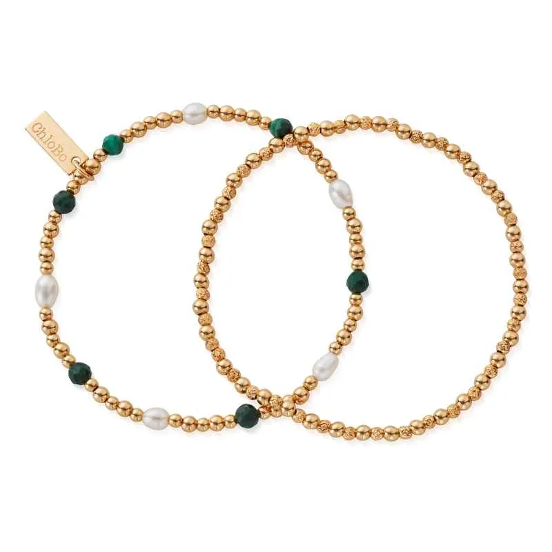 ChloBo Gold Plated Sterling Silver Magical Beauty Set of Two Bracelet D