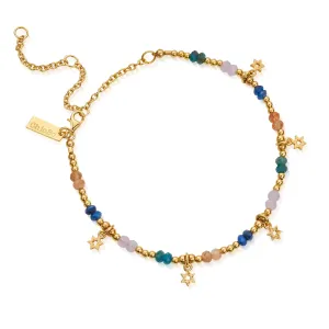 ChloBo Gold Plated Sterling Silver Nightfall Wishes Anklet