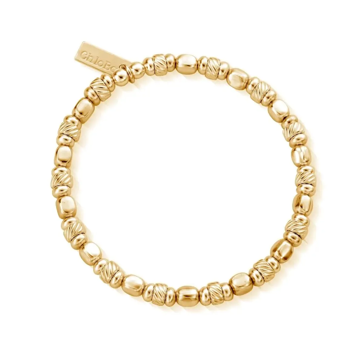 ChloBo Gold Plated Sterling Silver Twisted Cube Bracelet