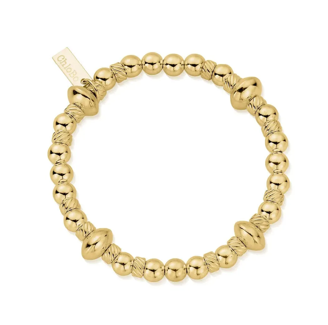 ChloBo Gold Plated Sterling Silver Twisted Disc Bracelet