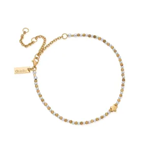 Chlobo Mixed Metal Gold Plated and Silver Inset Star Anklet