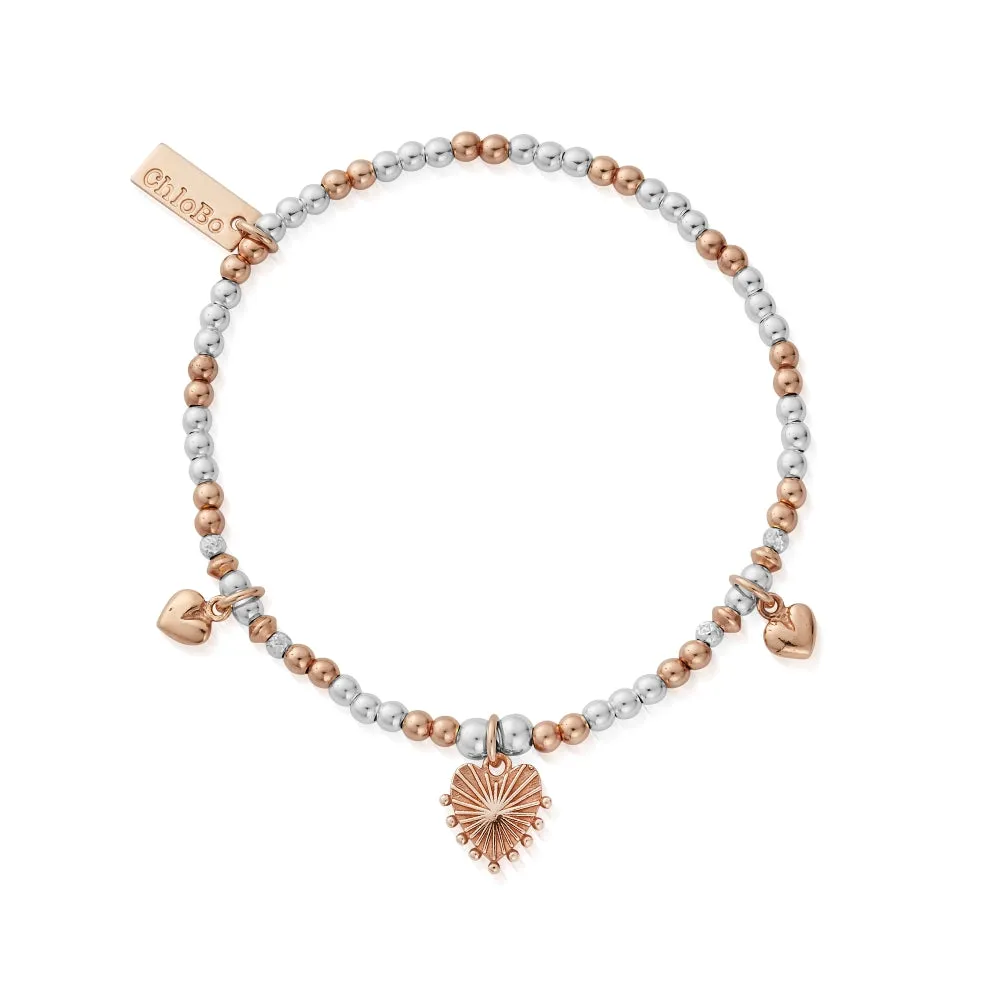 Chlobo Mixed Metal Rose Gold Plated and Silver Everyday Love Bracelet D