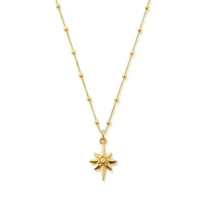 ChloBo Sterling Silver Gold Plated Bobble Chain Lucky Star Necklace