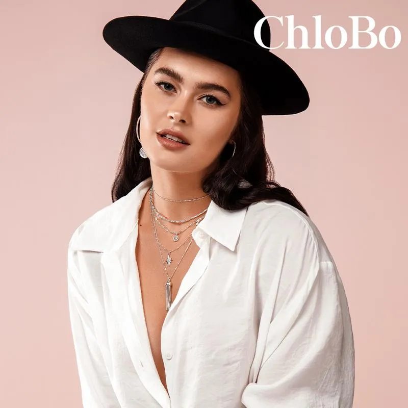 ChloBo Sterling Silver Gold Plated Bobble Chain Lucky Star Necklace