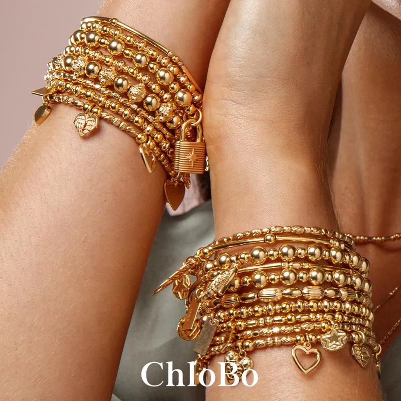 ChloBo Sterling Silver Gold Plated Cute Mini Heart Tree Of Life Bracelet