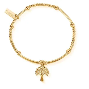 ChloBo Sterling Silver Gold Plated Cute Mini Heart Tree Of Life Bracelet