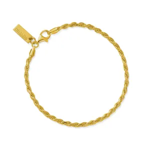 ChloBo Sterling Silver Gold Plated Sparkle Rope Chain Bracelet