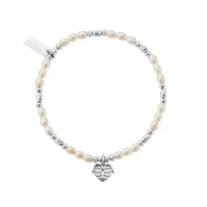 ChloBo Sterling Silver Heart Of Love Pearl Bracelet