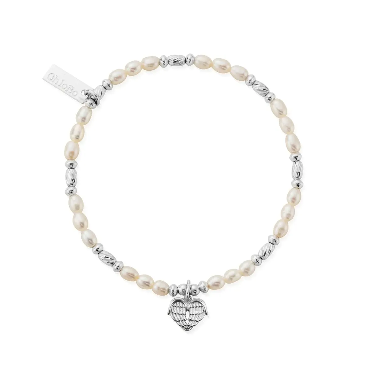ChloBo Sterling Silver Heart Of Love Pearl Bracelet