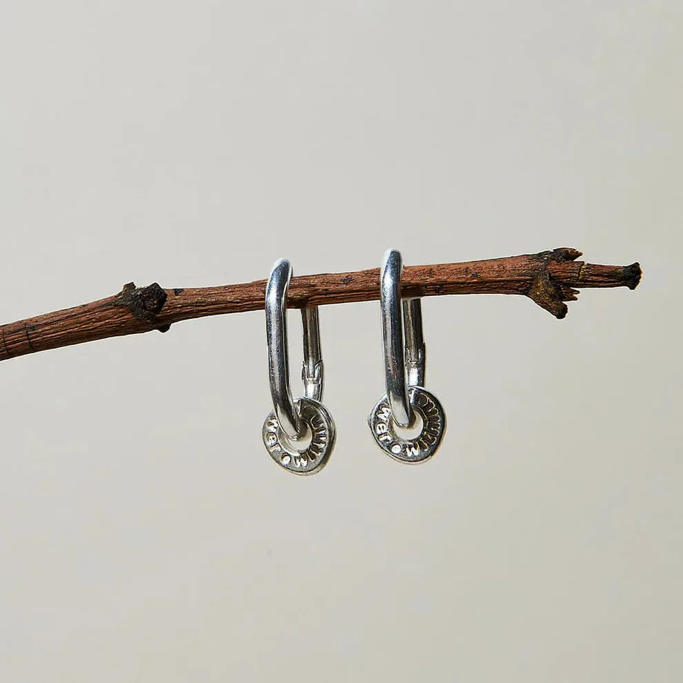 Chlobo Sterling Silver Power Within Oval Hoops