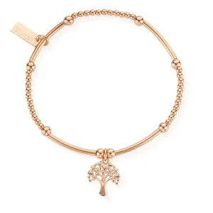 ChloBo Sterling Silver Rose Gold Plated Cute Mini Heart Tree Of Life Bracelet