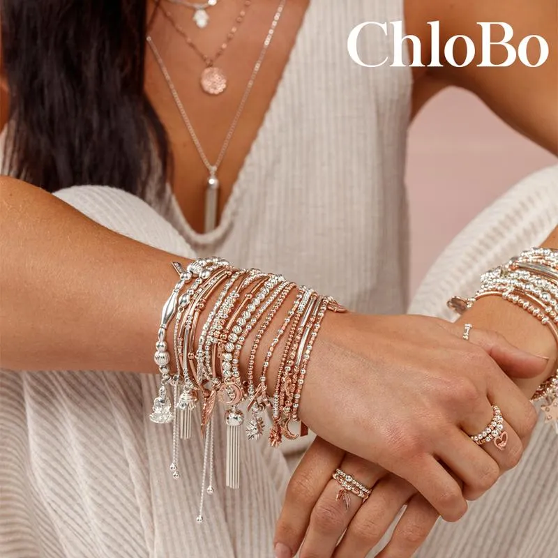 ChloBo Sterling Silver Rose Gold Plated Cute Mini Heart Tree Of Life Bracelet