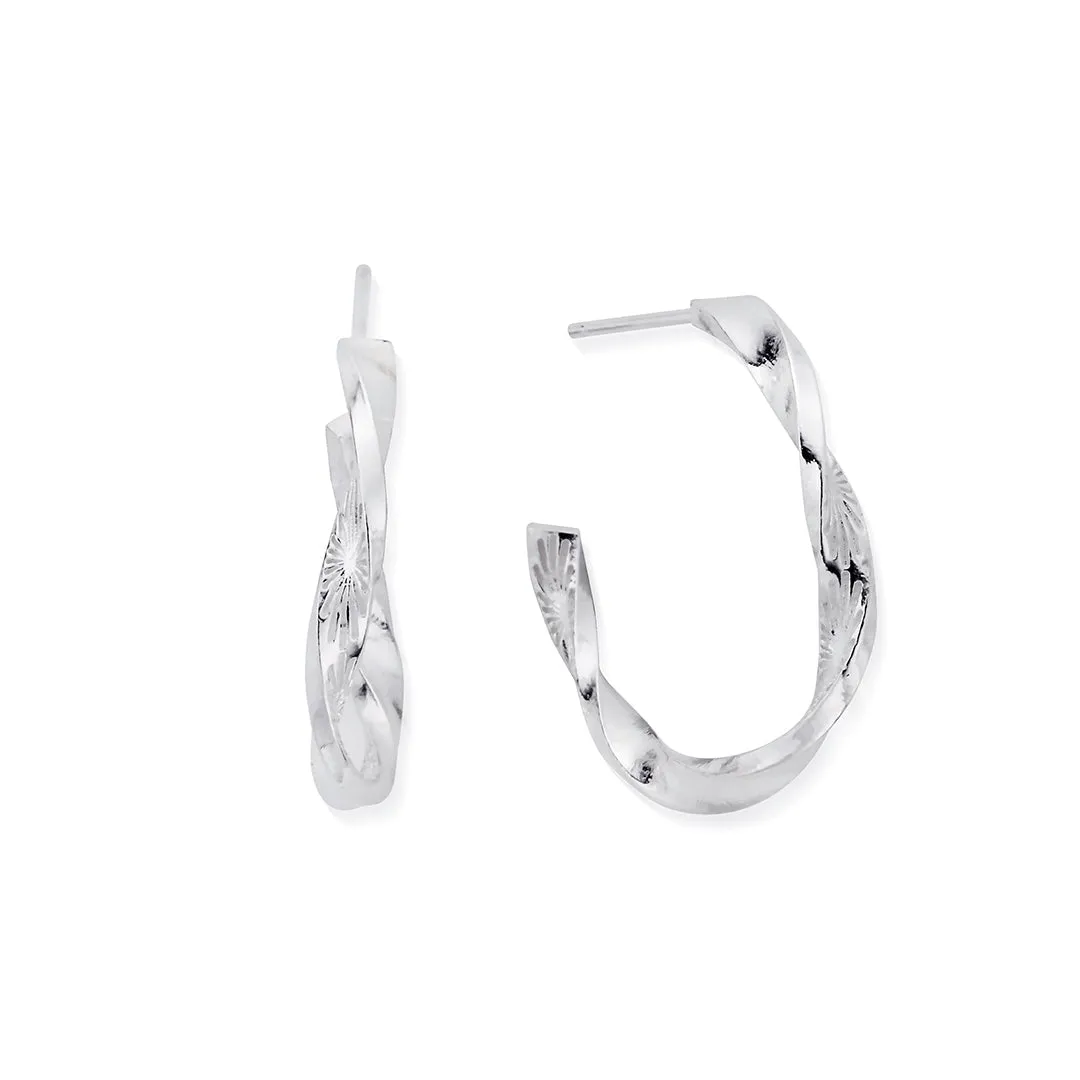 ChloBo Sterling Silver Sun Twisted Hoop Earrings