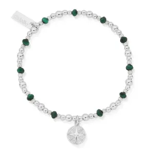 ChloBo Wandering Free Sterling Silver Tranquil Journey Malachite Bracelet