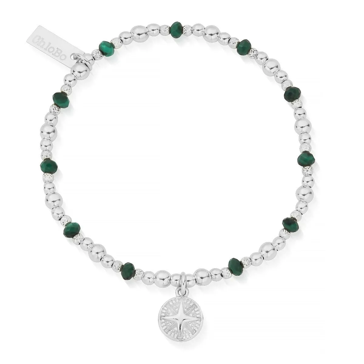 ChloBo Wandering Free Sterling Silver Tranquil Journey Malachite Bracelet
