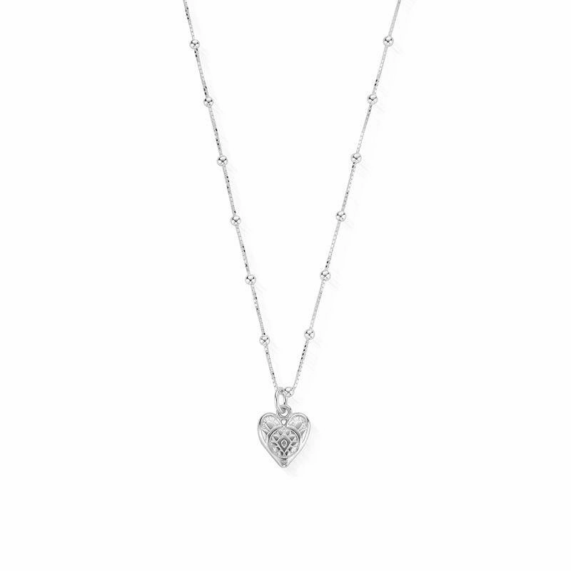 ChloBo Sterling Silver Bobble Chain Heart Necklace