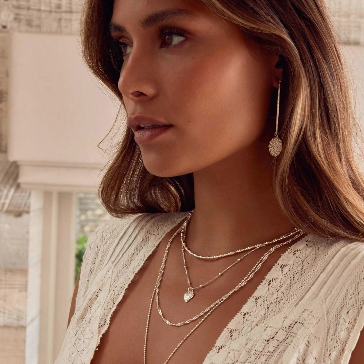 ChloBo Sterling Silver Bobble Chain Heart Necklace