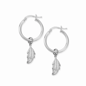 ChloBo Sterling Silver Didi Feather Hoop Earrings D
