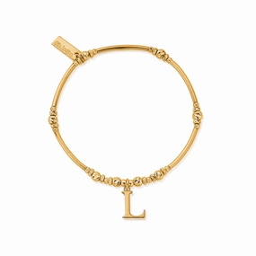 ChloBo Sterling Silver Gold Plated Initial Bracelet L