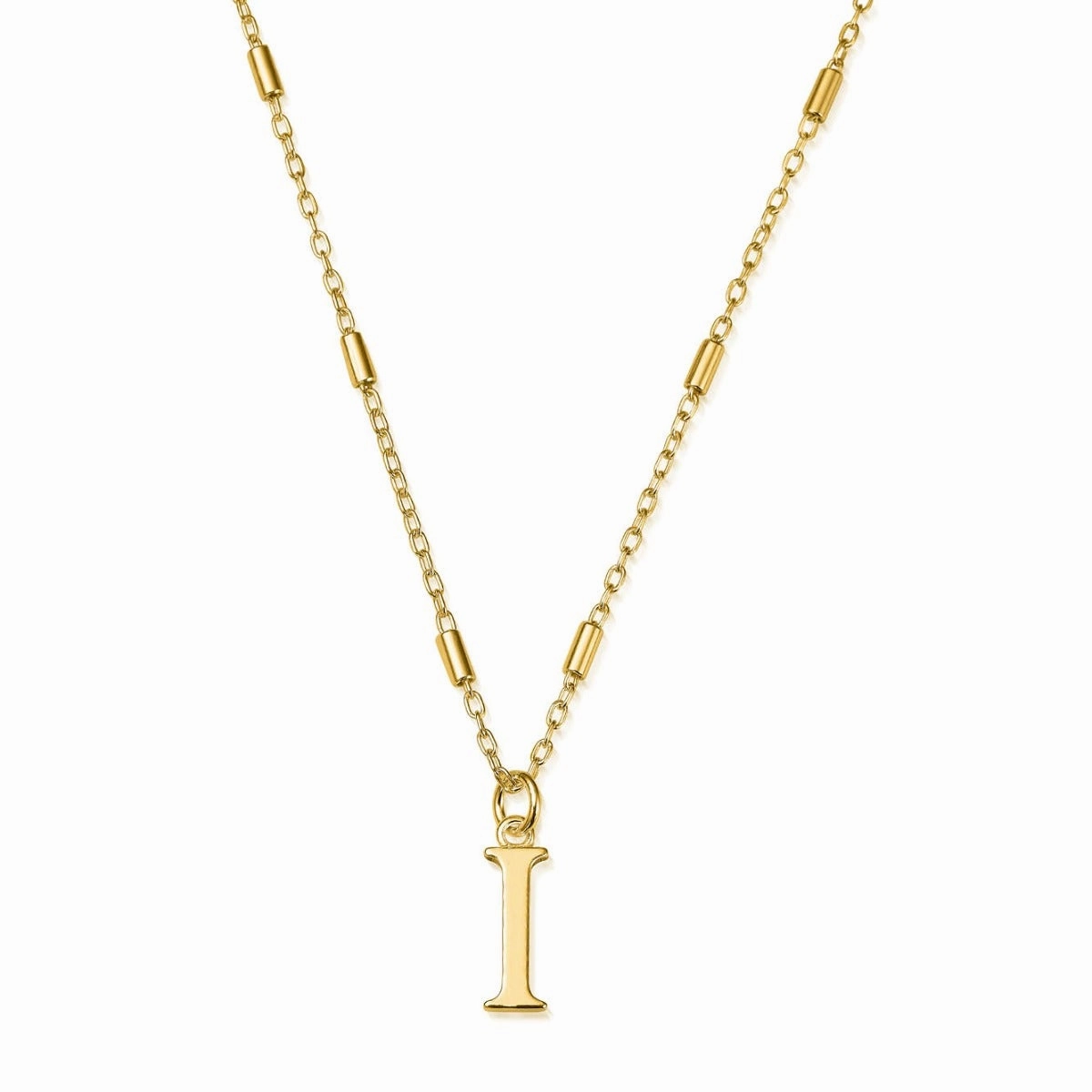 ChloBo Sterling Silver Gold Plated Initial Necklace I