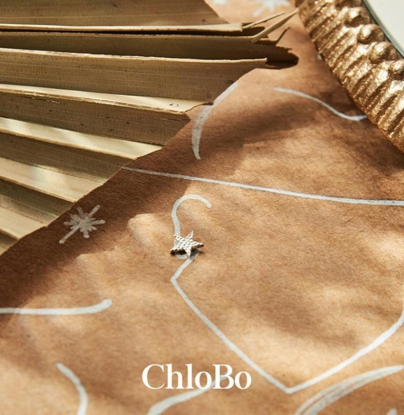 ChloBo Sterling Silver Gold Plated Sparkle Star Stud Earrings