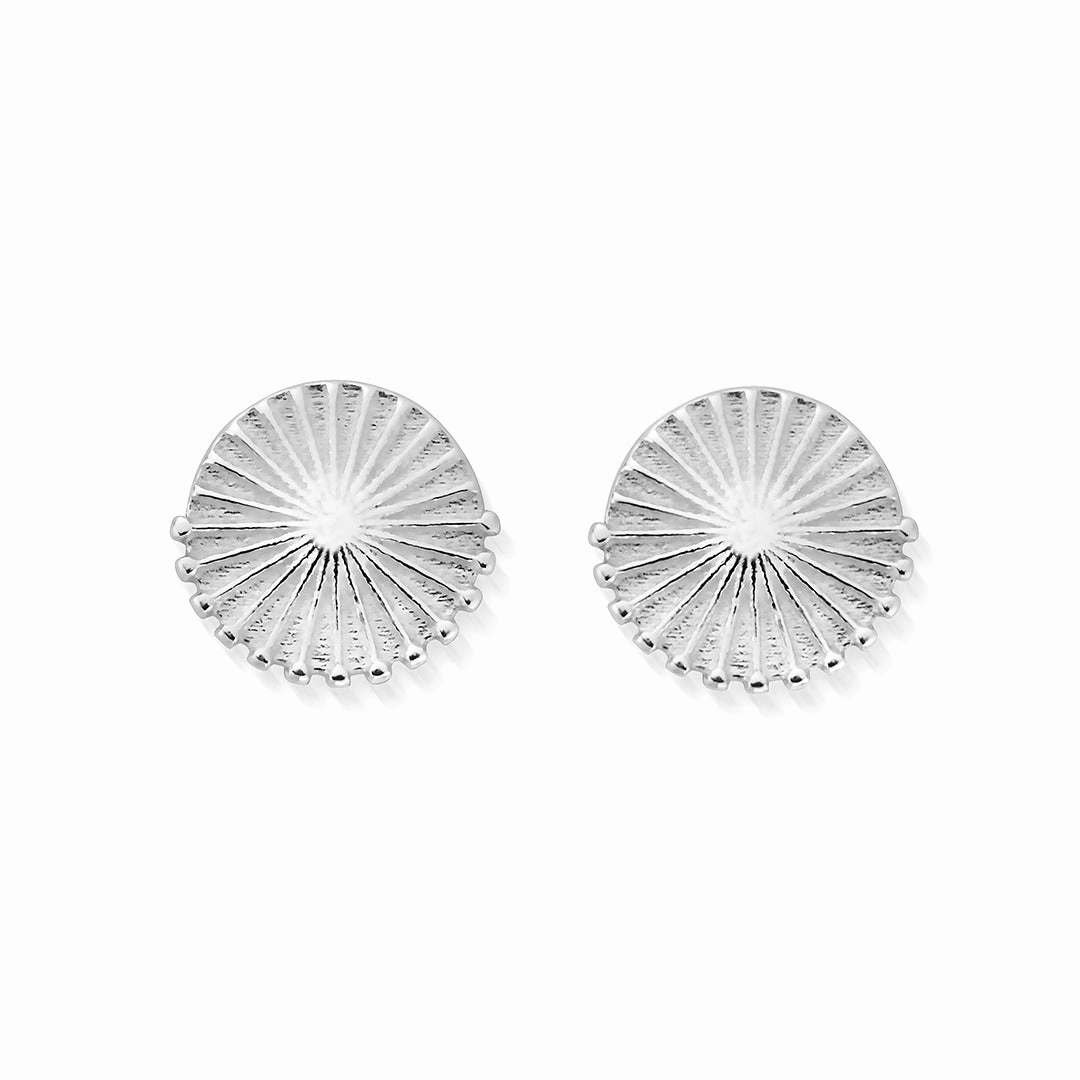 ChloBo Sterling Silver Sun Burst Stud Earrings