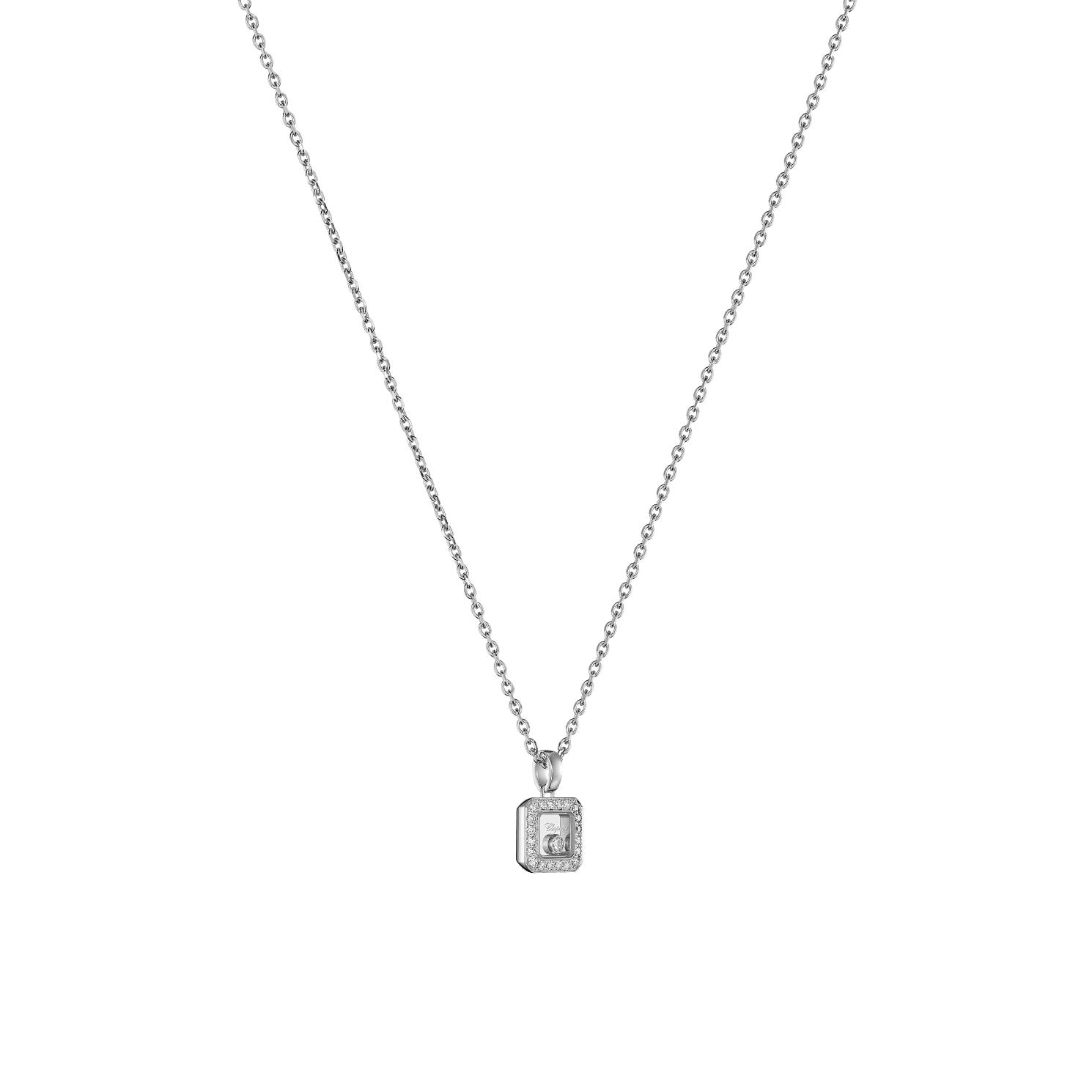 Chopard Happy Diamonds 18ct White Gold 0.19ct Diamond Necklace