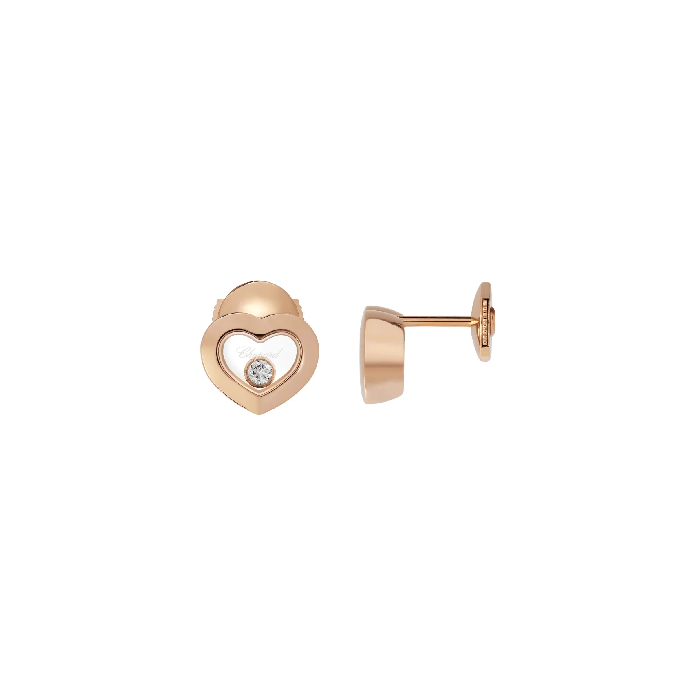 Chopard Happy Diamonds Icons 18ct Rose Gold 0.10ct Diamond Stud Earrings