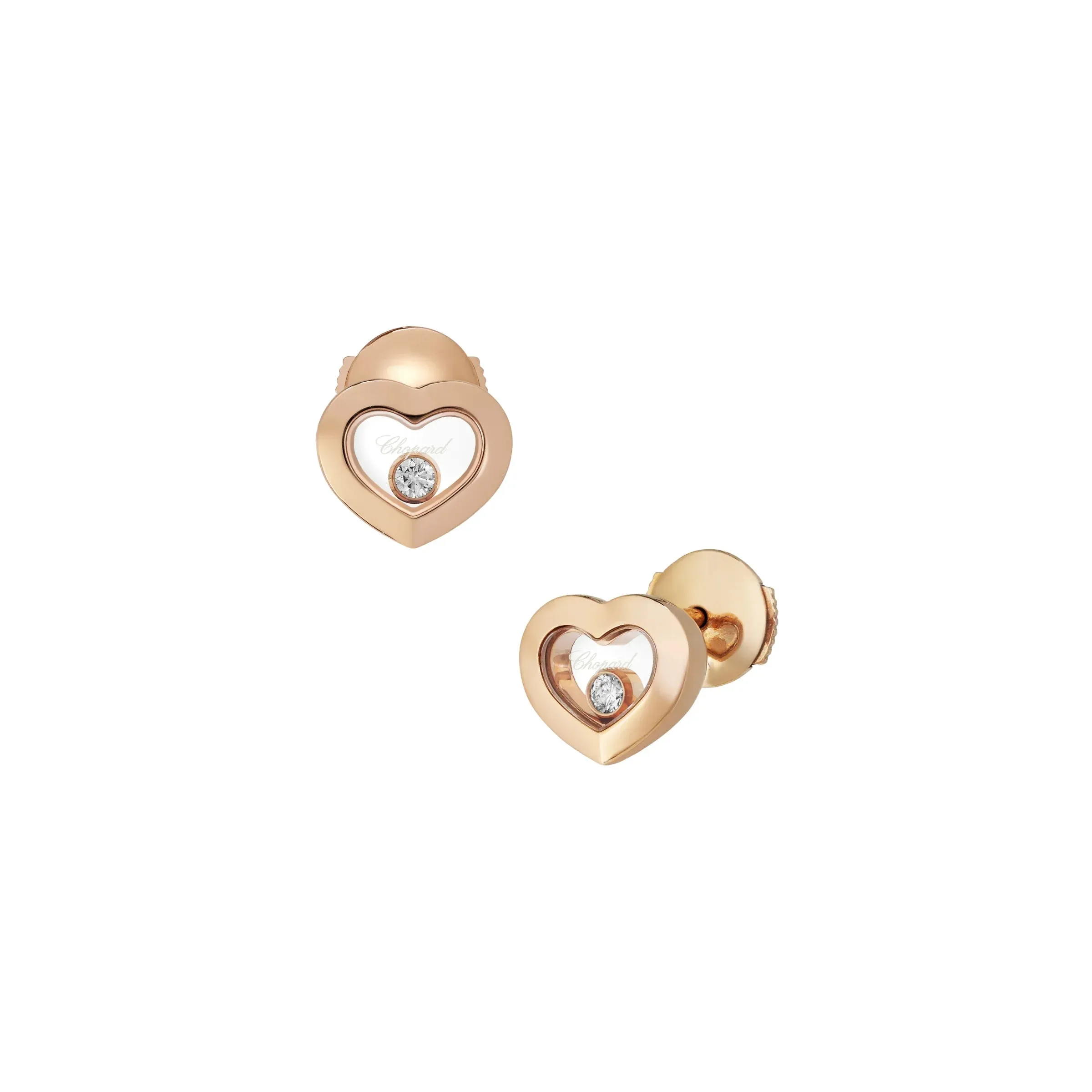 Chopard Happy Diamonds Icons 18ct Rose Gold 0.10ct Diamond Stud Earrings