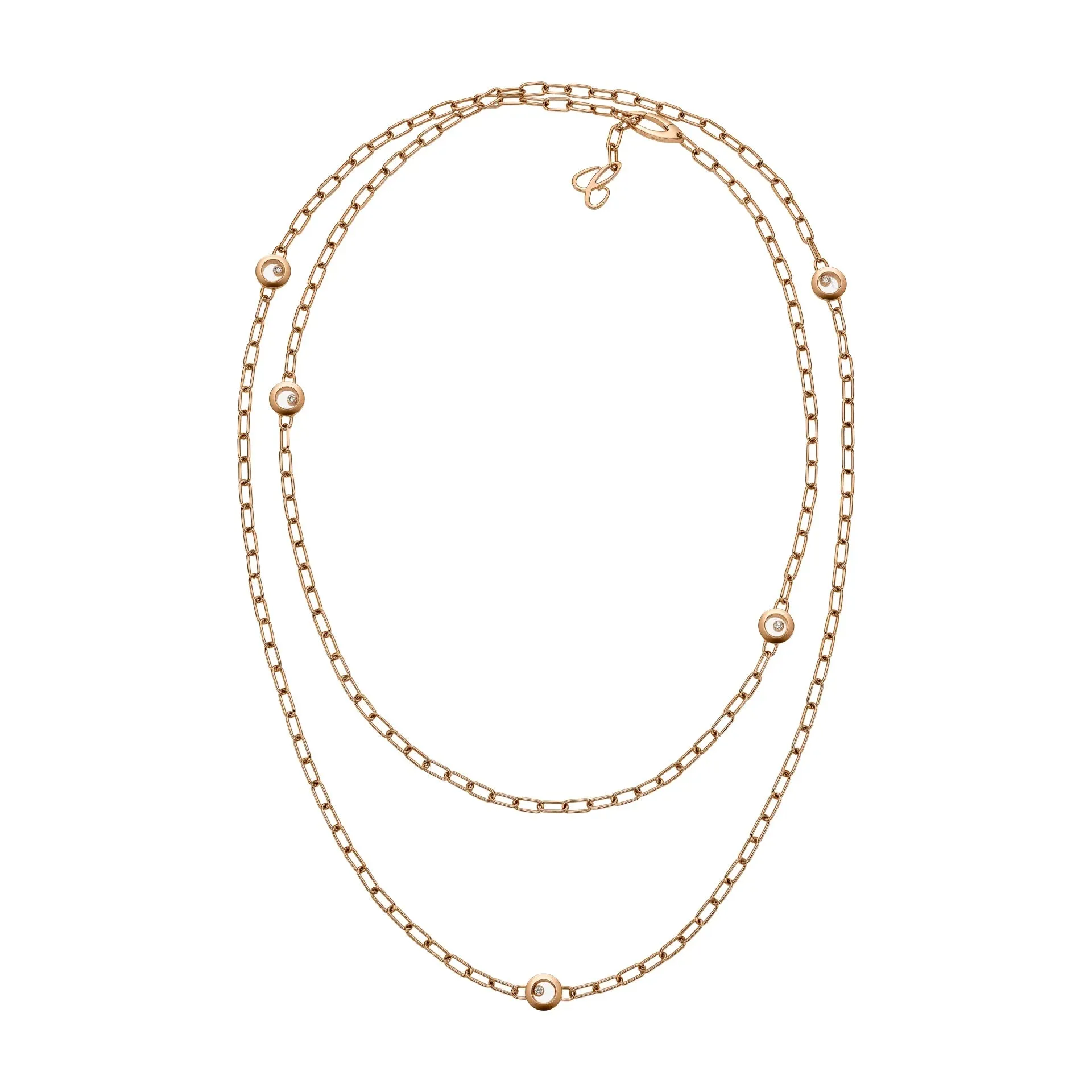Chopard Happy Diamonds Icons 18ct Rose Gold 0.25ct Diamond Sautoir Necklace