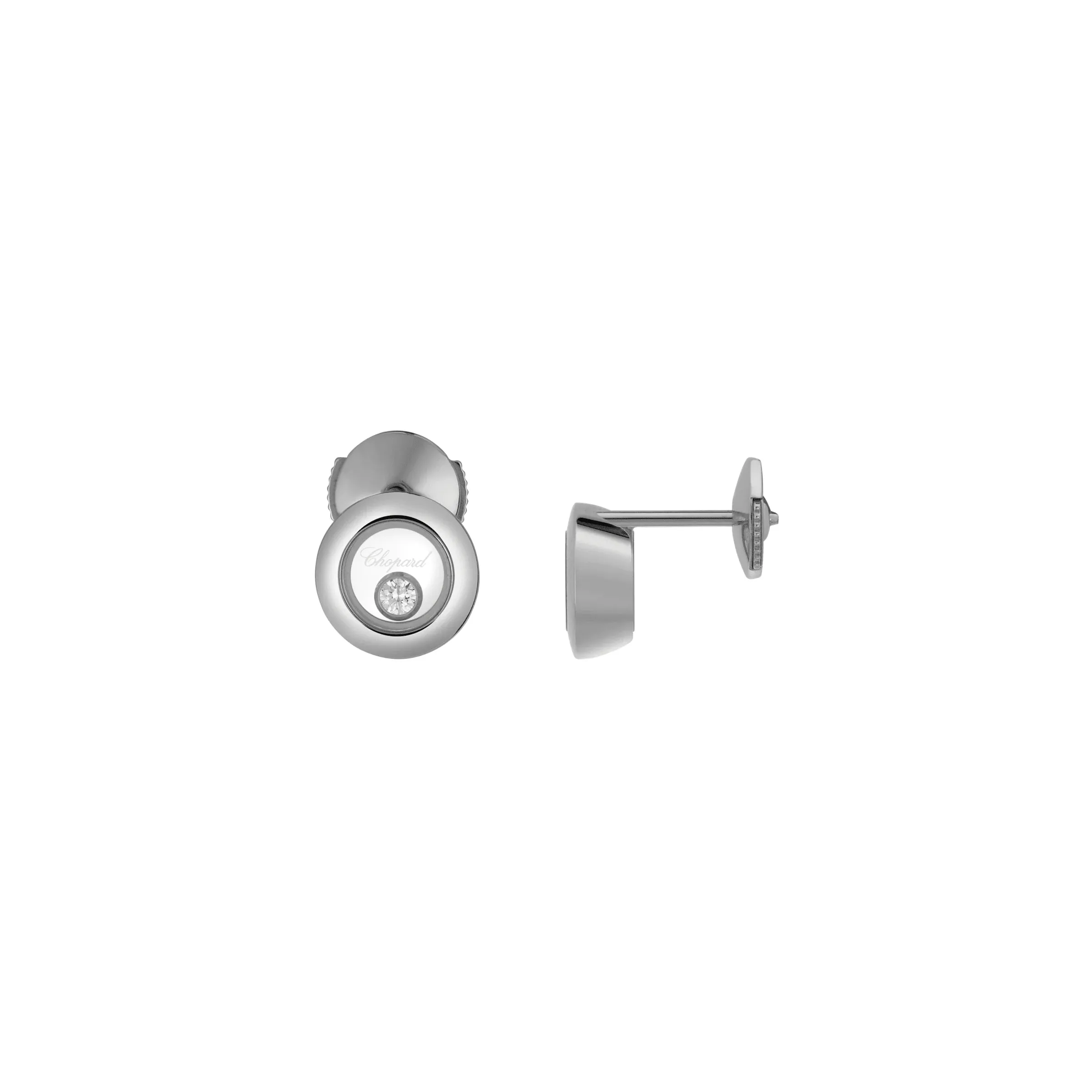 Chopard Happy Diamonds Icons 18ct White Gold 0.10ct Diamond Stud Earrings