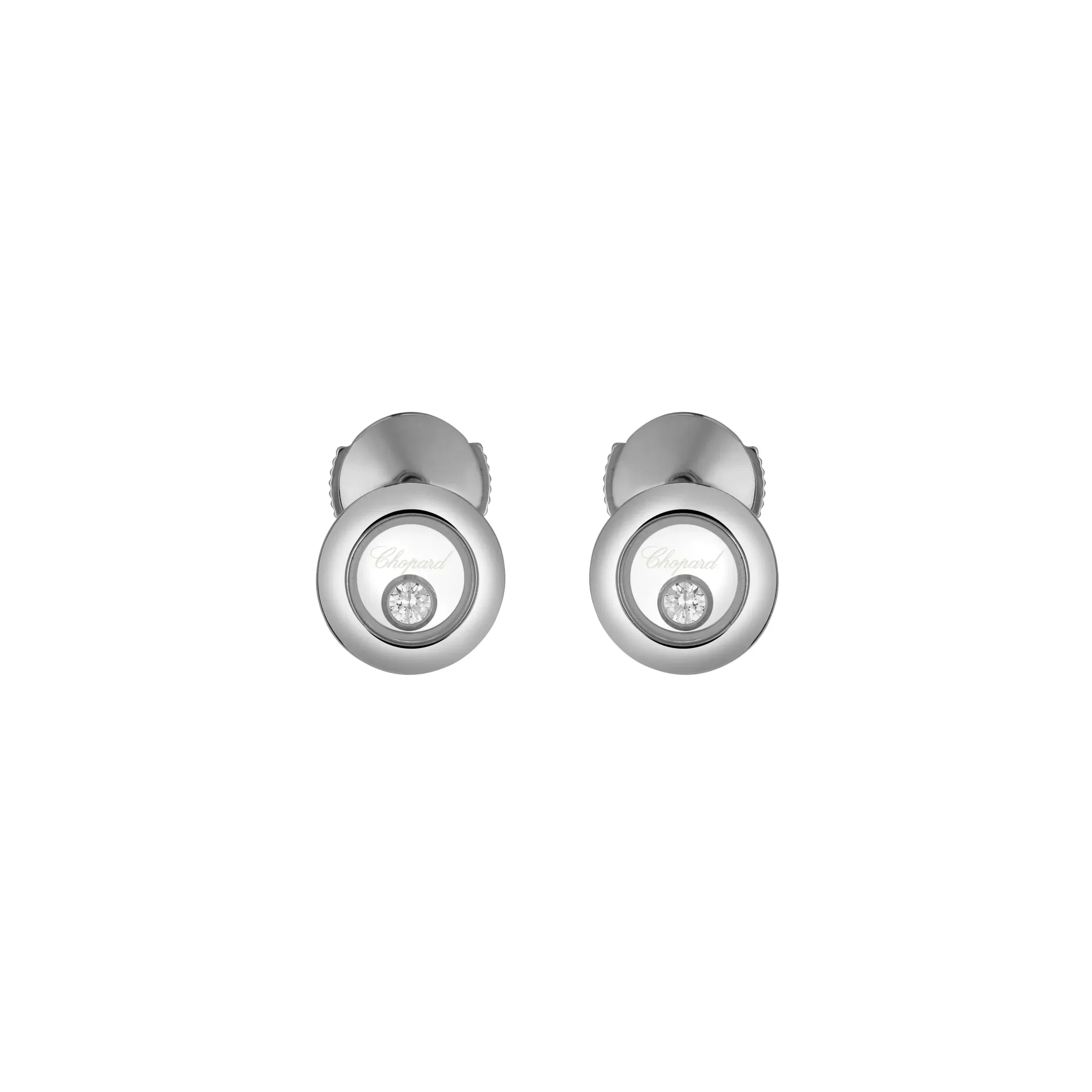 Chopard Happy Diamonds Icons 18ct White Gold 0.10ct Diamond Stud Earrings