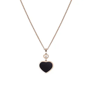 Chopard Happy Hearts 18ct Rose Gold 0.05ct Diamond Aventurine Necklace