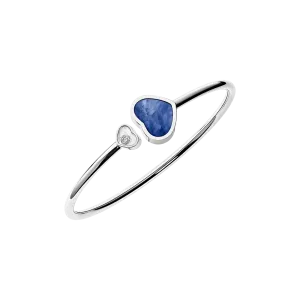 Chopard Happy Hearts 18ct White Gold Blue Mother of Pearl 0.05ct Diamond Bangle