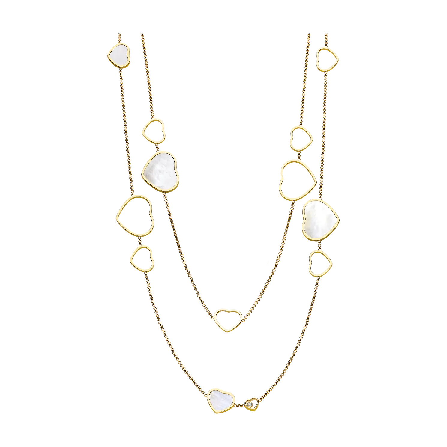 Chopard Happy Hearts 18ct Yellow Gold 0.15ct  Diamond Necklace
