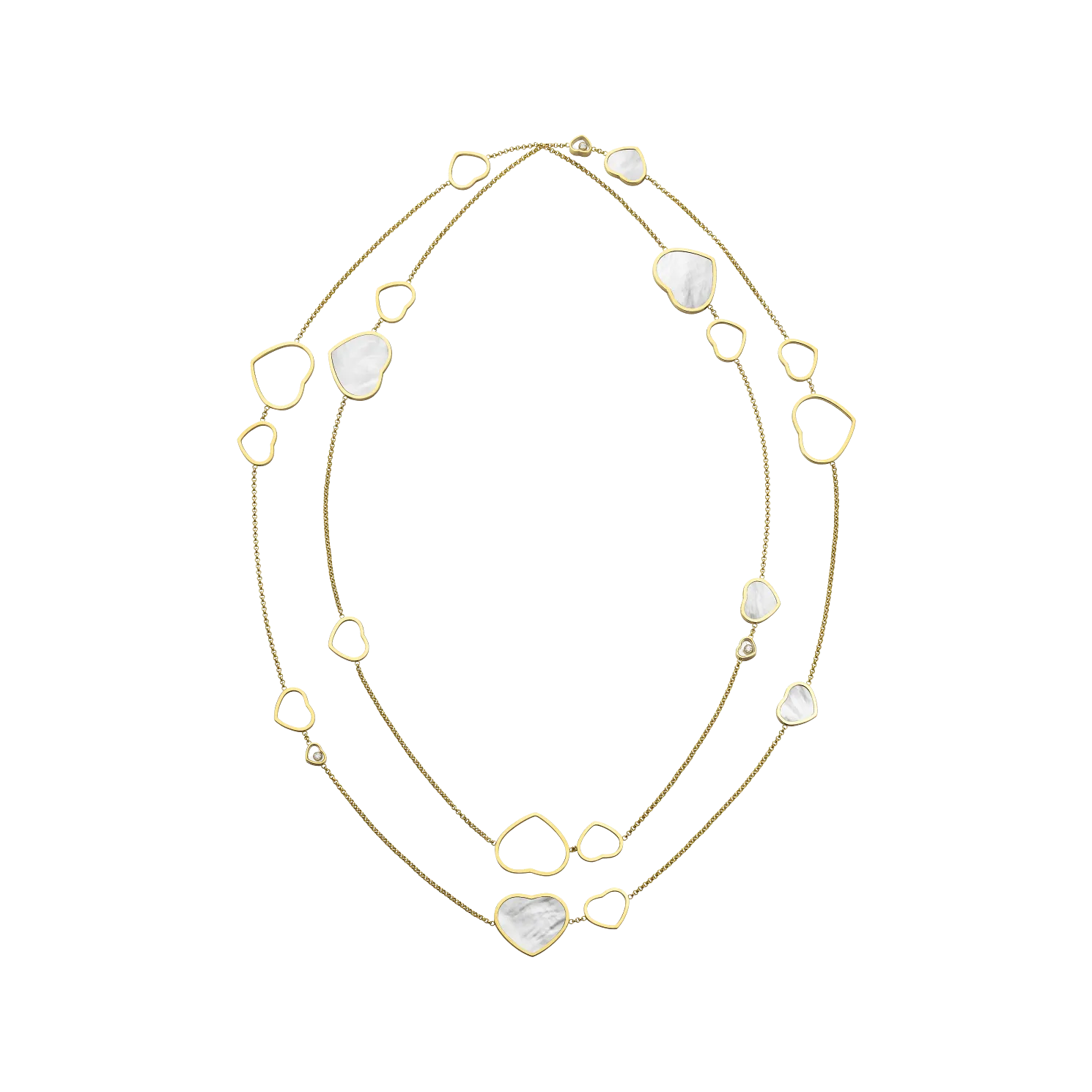 Chopard Happy Hearts 18ct Yellow Gold 0.15ct  Diamond Necklace
