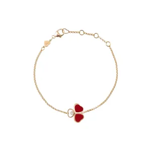 Chopard Happy Hearts Wings 18ct Rose Gold Red Stone Bracelet