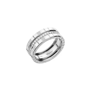 Chopard Ice Cube 18ct White Gold Diamond Double Medium Ring