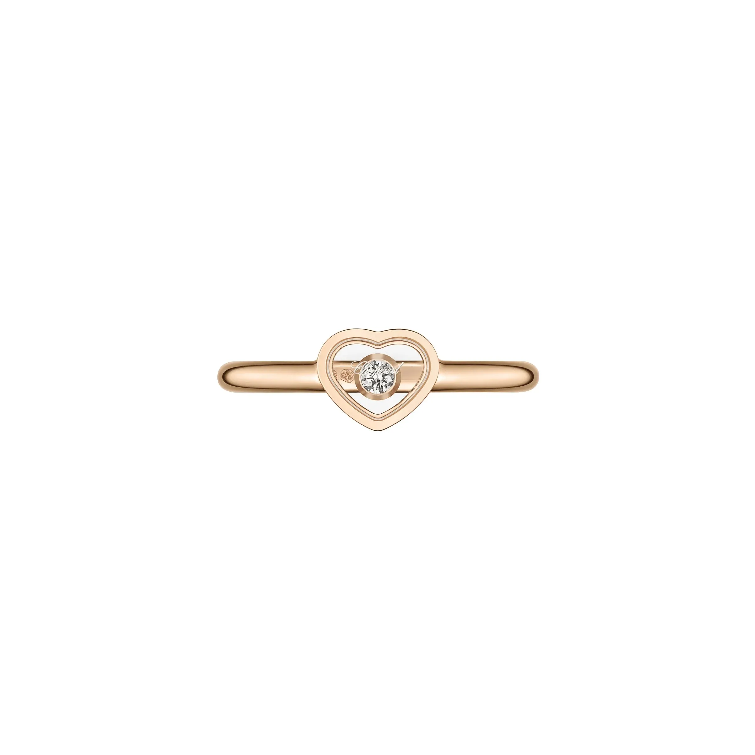 Chopard My Happy Hearts 18ct Rose Gold 0.05ct Diamond Ring