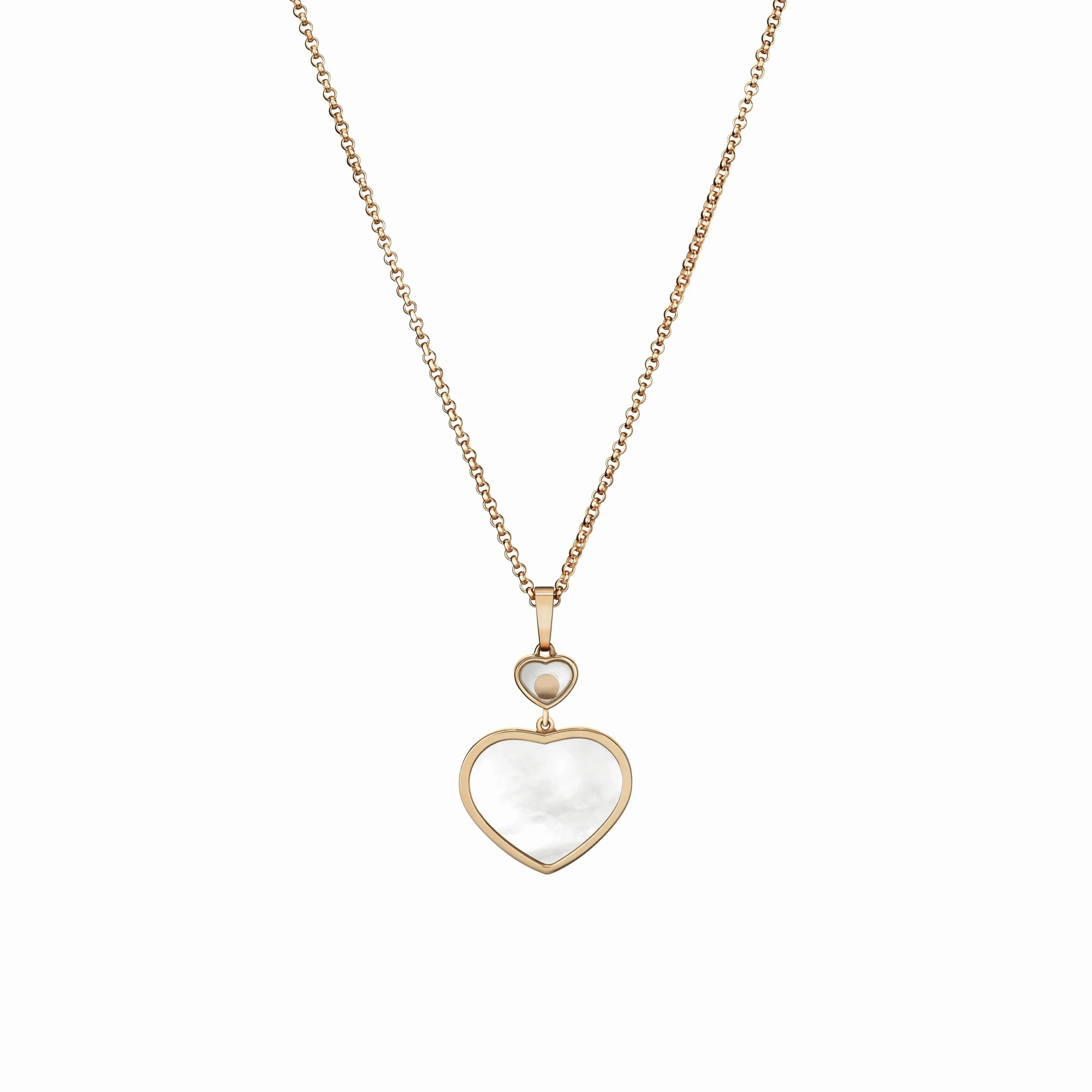 Chopard Happy Hearts 18ct Rose Gold 0.05ct Diamond Mother of Pearl Pendant