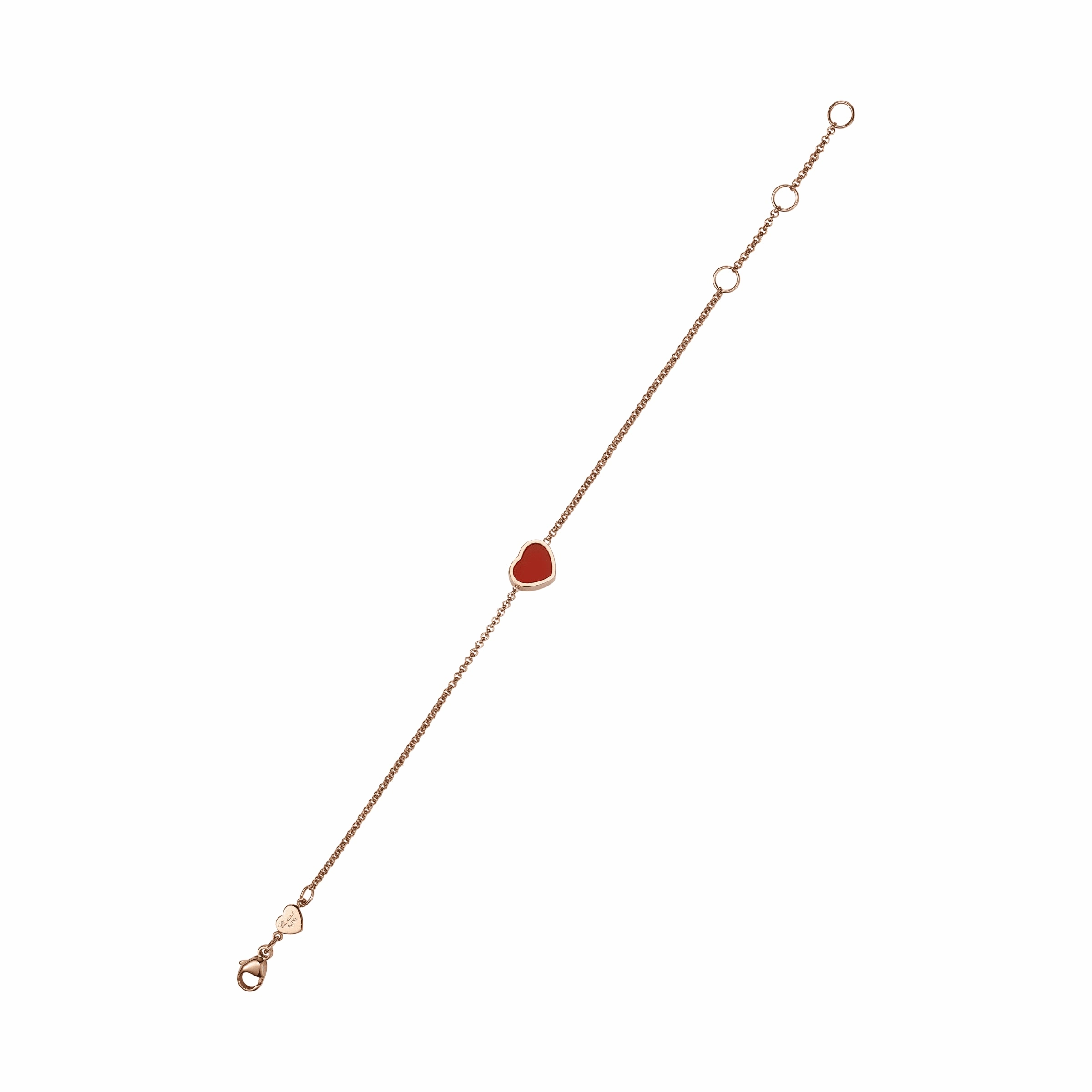 Chopard My Happy Hearts 18ct Rose Gold Carnelian Bracelet