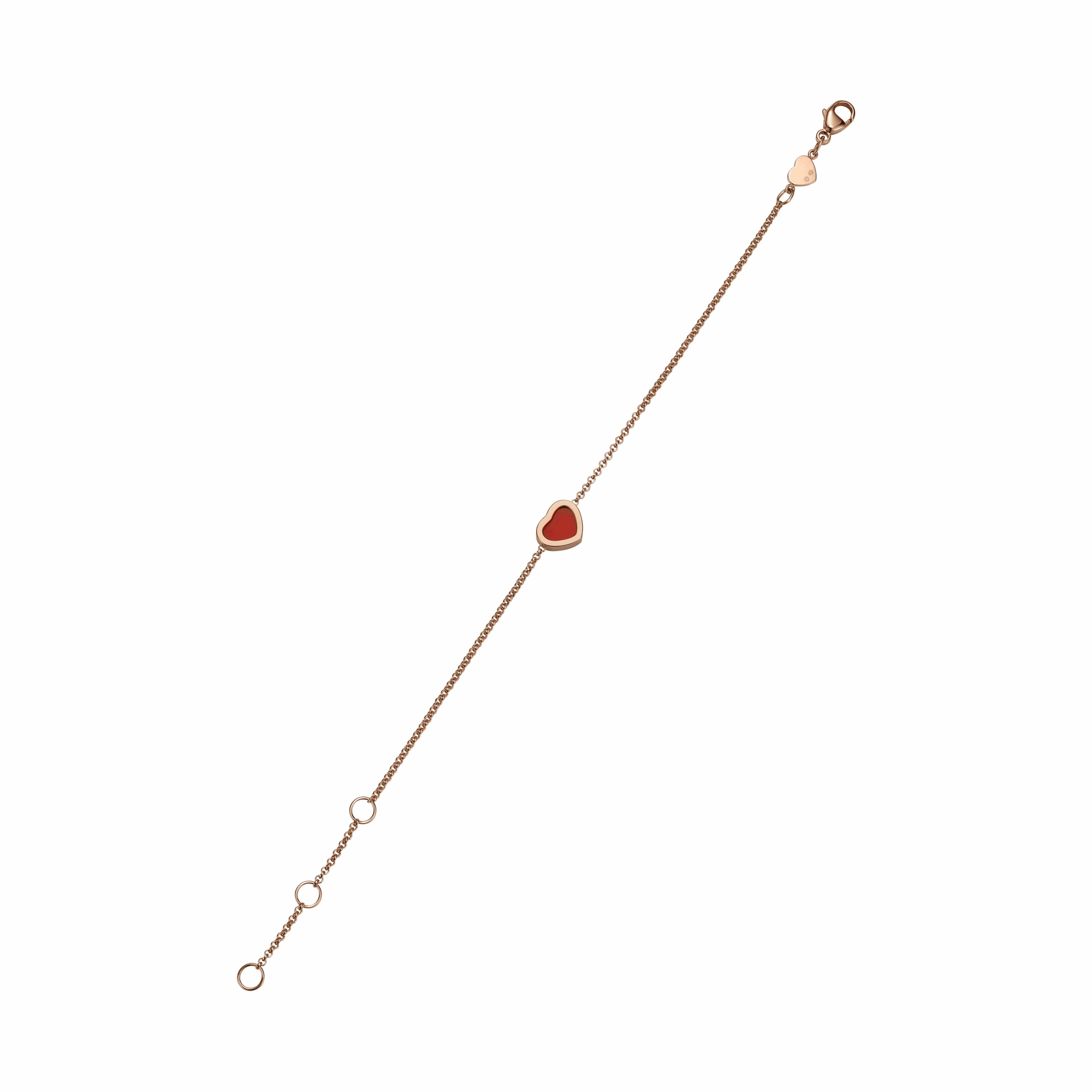Chopard My Happy Hearts 18ct Rose Gold Carnelian Bracelet