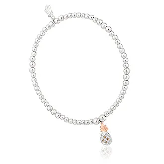 Clogau Affinity Sterling Silver Pineapple Beaded Bracelet