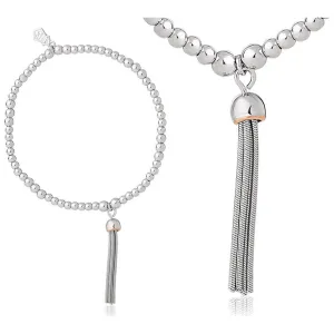 Clogau Am Byth Tassel Beaded Silver Bracelet D